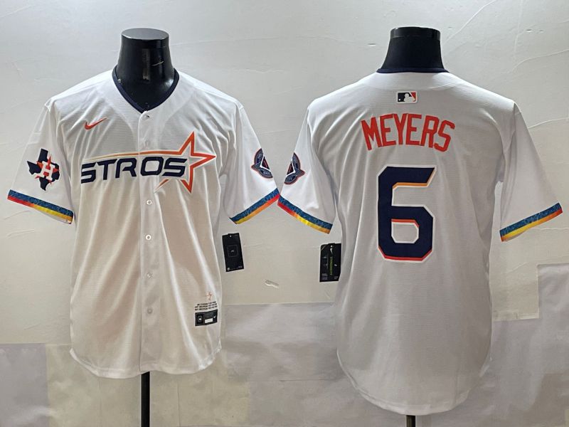 Men Houston Astros #6 Meyers White Four generations Joint Name 2025 Nike MLB Jersey style 8->houston astros->MLB Jersey